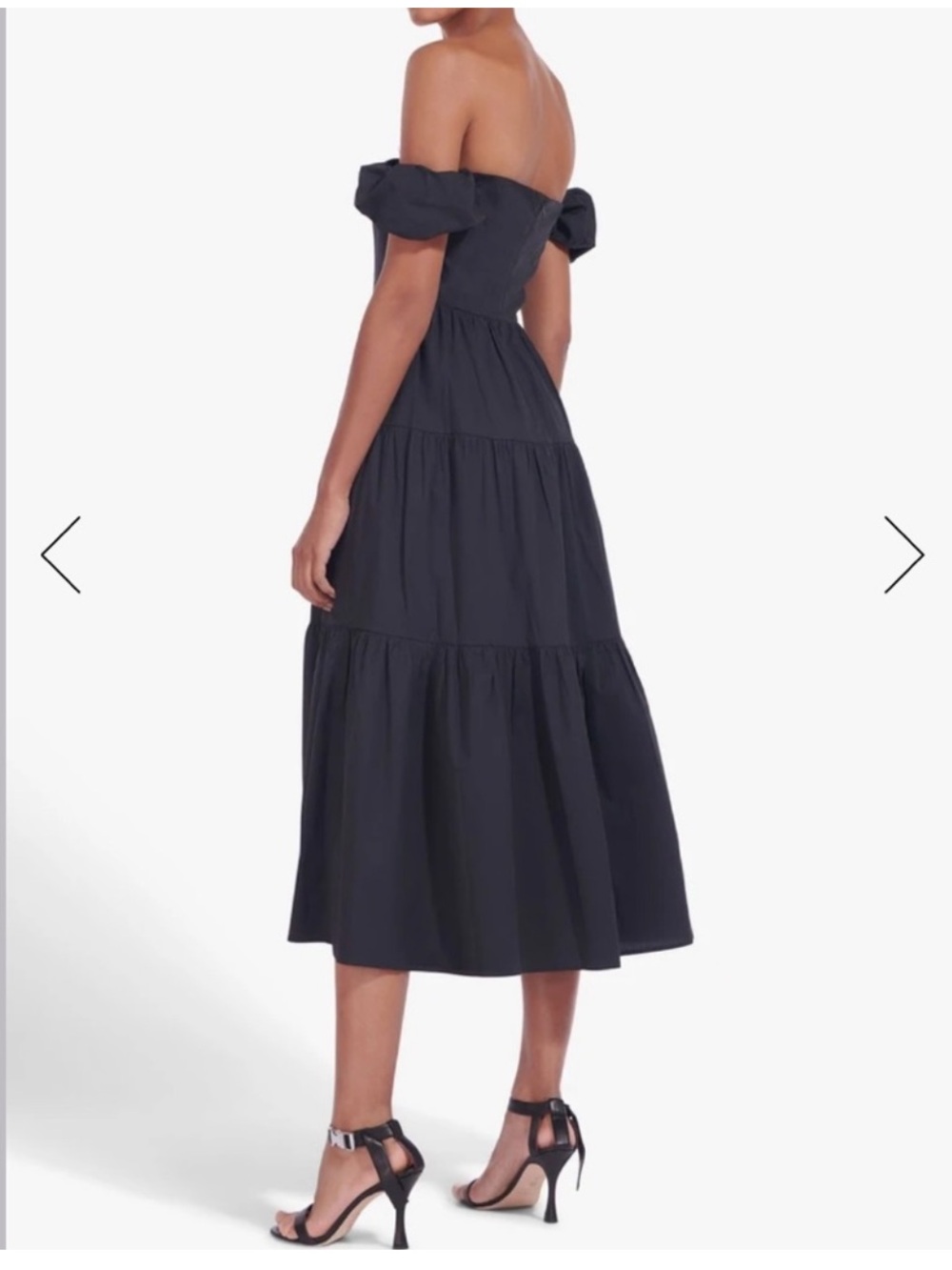Staud Elio Off The Shoulder Dress in Black - Picture 2 of 8